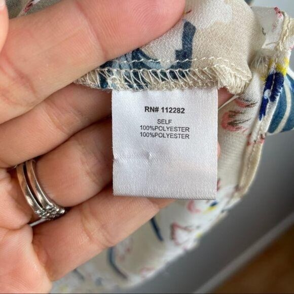 Greylin Sheer Floral Split Neck Long Sleeve Popover Blouse Women's Size Small - Picture 8 of 8